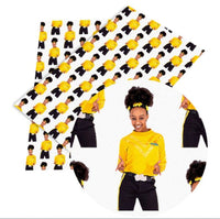 Tsehay Wiggle on White Faux Leather Sheet