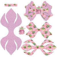 Pre Cut Baby Man Pink Faux Leather Bow