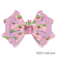 Pre Cut Baby Man Pink Faux Leather Bow