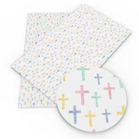 Pastel Cross Faux Leather Sheet