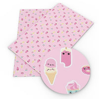 Ice Creams on Pink Faux Leather Sheet