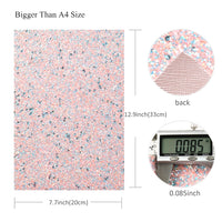 Pink Pearl Textured with Pink Blue Sequin Glitter Double Sided Faux Leather Sheet