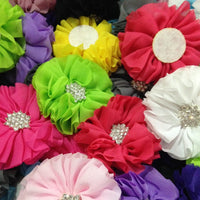 Chiffon Flower with Rhinestone 6cm