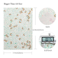 Chunky Glitter with Rainbow Clay Embellishment Faux Leather Sheet