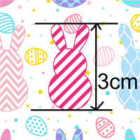 Easter Rabbit Pastel Pattern with Pastel Eggs Faux Leather Sheet