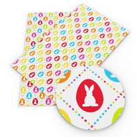 Easter Rabbit Silhouette in Diamonds Faux Leather Sheet