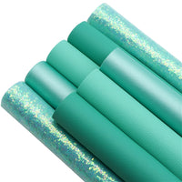 Teal Mixed Faux Leather Full Sheet Pack of 8