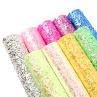 Fractured Glitter Mixed Faux Leather Full Sheet Pack of 9