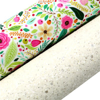Floral Spring Arrangement with Silver White Chunky Glitter Double Sided Sheet
