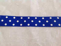 Spots Electric Blue / White 7/8" Ribbon