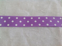 Spots Hyacinth / White 7/8" Ribbon