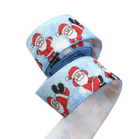 Santa on Blue 5/8" FOE (5 Yards)