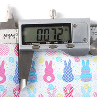 Easter Rabbit Pastel Pattern with Pastel Eggs with Pink Fine Glitter Double Sided Sheet Faux Leather Sheet