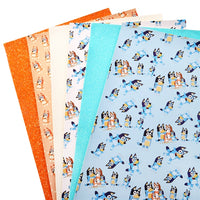 Dog Family Mixed Faux Leather Full Sheet Pack of 6