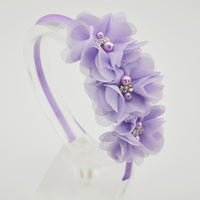Chiffon Flower with Pearl/Rhinestone 5cm