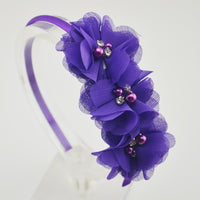 Chiffon Flower with Pearl/Rhinestone 5cm