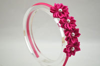 Satin Ribbon Flower with Pearl 3.8cm