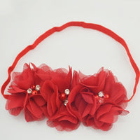 Chiffon Flower with Pearl/Rhinestone 5cm