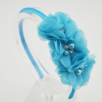 Chiffon Flower with Pearl/Rhinestone 5cm