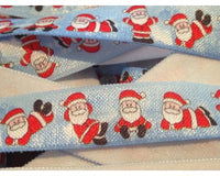 Santa on Blue 5/8" FOE (5 Yards)