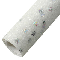 Chunky White Glitter with Sequin Fabric Sheet