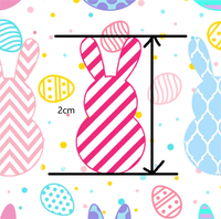 Easter Rabbit Pastel Pattern with Pastel Eggs with Pink Fine Glitter Double Sided Sheet Faux Leather Sheet