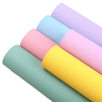Pastel Solid Litchi Faux Leather Full Sheet Pack of 6