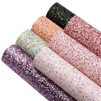 Pretty Chunky Glitter Faux Leather Full Sheet Pack of 7