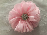 Chiffon Flower with Rhinestone 6cm