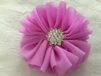 Chiffon Flower with Rhinestone 6cm