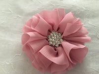 Chiffon Flower with Rhinestone 6cm