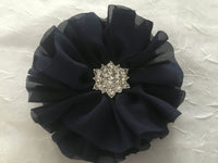 Chiffon Flower with Rhinestone 6cm