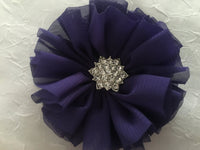 Chiffon Flower with Rhinestone 6cm