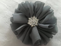 Chiffon Flower with Rhinestone 6cm