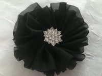 Chiffon Flower with Rhinestone 6cm