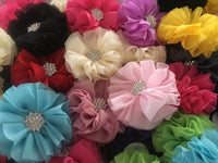 Chiffon Flower with Rhinestone 6cm