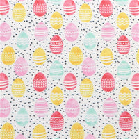 Easter Eggs Pastel with Pink Fine Glitter Double Sided Faux Leather Sheet