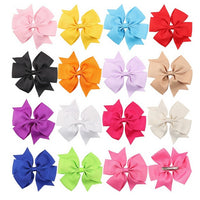 Pinwheel Solid Bow with Clip 3"