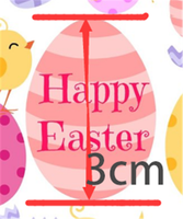 Easter Eggs/Chicks Happy Easter with Yellow Litchi Double Sided Sheet