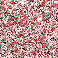 Chunky Glitter with Watermelon Clay Embellishment Faux Leather Sheet