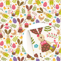 Easter Bunny Farmer Faux Leather Sheet