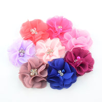 Chiffon Flower with Pearl/Rhinestone 5cm