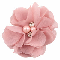 Chiffon Flower with Pearl/Rhinestone 5cm