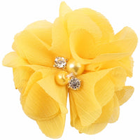 Chiffon Flower with Pearl/Rhinestone 5cm