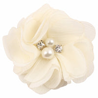 Chiffon Flower with Pearl/Rhinestone 5cm