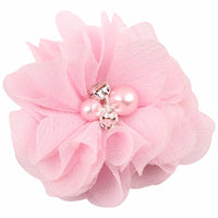 Chiffon Flower with Pearl/Rhinestone 5cm
