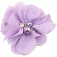 Chiffon Flower with Pearl/Rhinestone 5cm