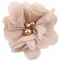 Chiffon Flower with Pearl/Rhinestone 5cm