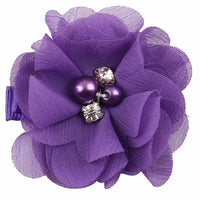 Chiffon Flower with Pearl/Rhinestone 5cm
