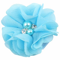 Chiffon Flower with Pearl/Rhinestone 5cm